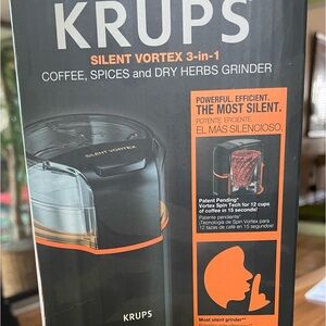 NIB KRUPS Coffee Bean, Spices, and Herb Grinder - Super Quiet